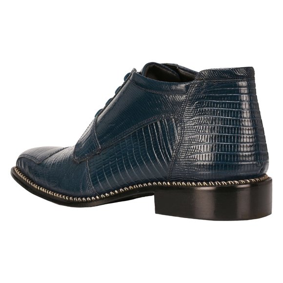 LIBERTYZENO NAVY LEATHER LACE-UP BOOTS - Picture 4 of 5